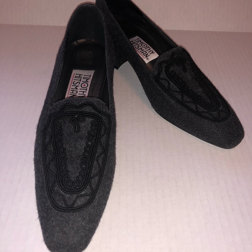 Timothy Hitsman Loafers Black Embroidery Shoes Sz6